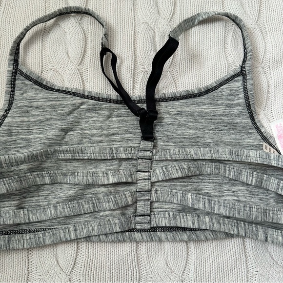 Victoria’s Secret Pink Bralette Bra Grey Black Size L | Strappy Back - Picture 9 of 10